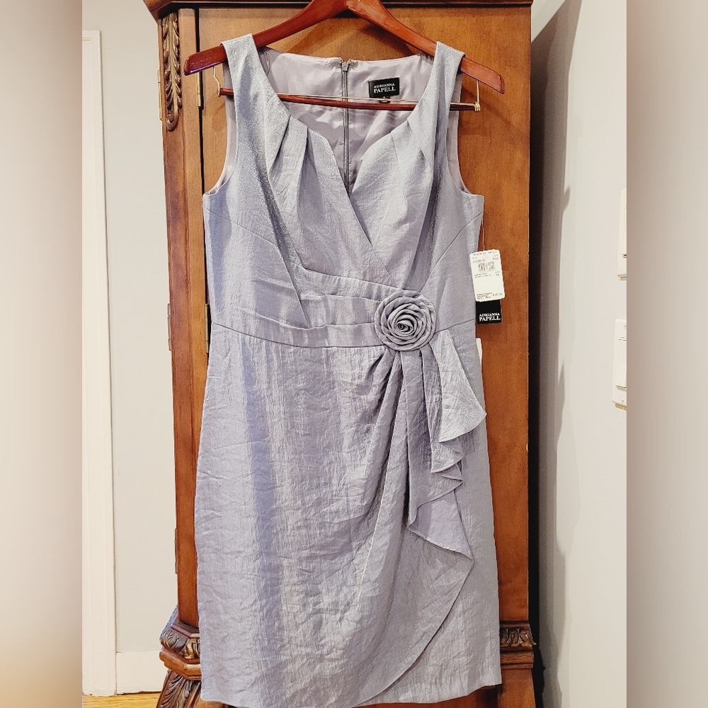 NWT-💠-Adrianna Pappel-Sheeth Midi Short Sleeve Dress Size 14